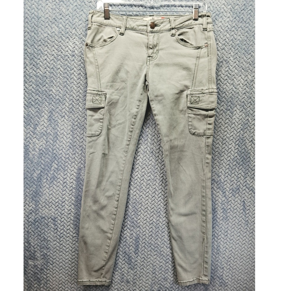 Cabi Jeans Cargo Pants Womens 4 Sage Green Slim Utility Tapered Leg Mid Rise